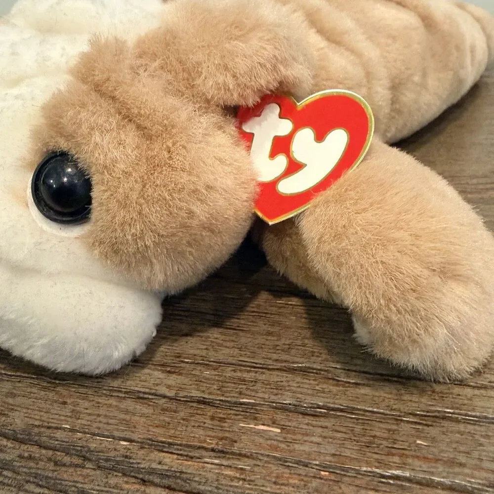 Vintage 1995 TY Buddies CHURCHILL Bulldog Stuffed Plush Hang Tag
